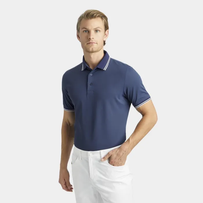 Dual Lines Banded Sleeve Tech Piqu Polo Ink Men GFORE Tops