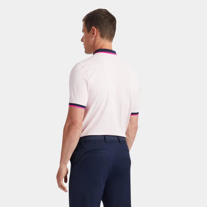 Embossed Logo Banded Sleeve Quarter Zip Tech Piqu Polo Cameo Men GFORE Tops
