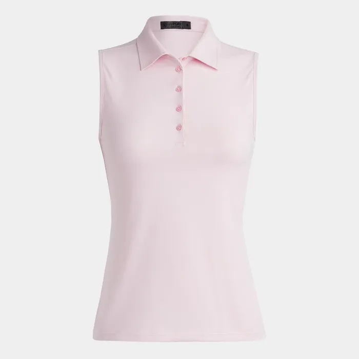 Featherweight Silky Tech Nylon Sleeveless Polo Blush Women GFORE Tops