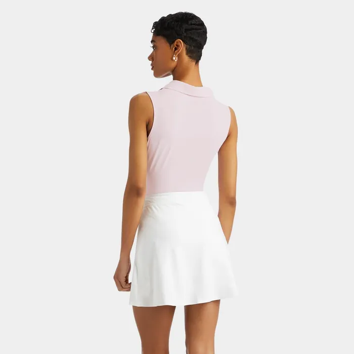 Featherweight Silky Tech Nylon Sleeveless Polo Blush Women GFORE Tops