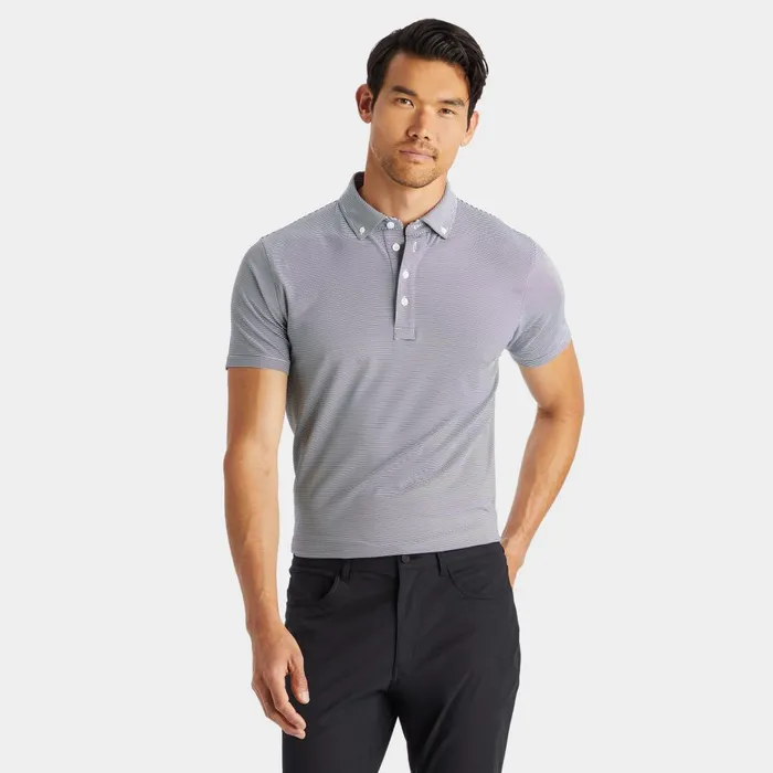 Feeder Stripe Tech Piqu Modern Spread Collar Polo Twilight Men GFORE Tops