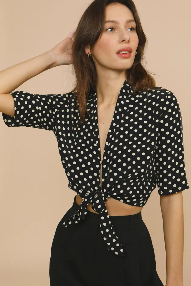 FIORA Top Pois Marne Women Rouje Blouses and Tops