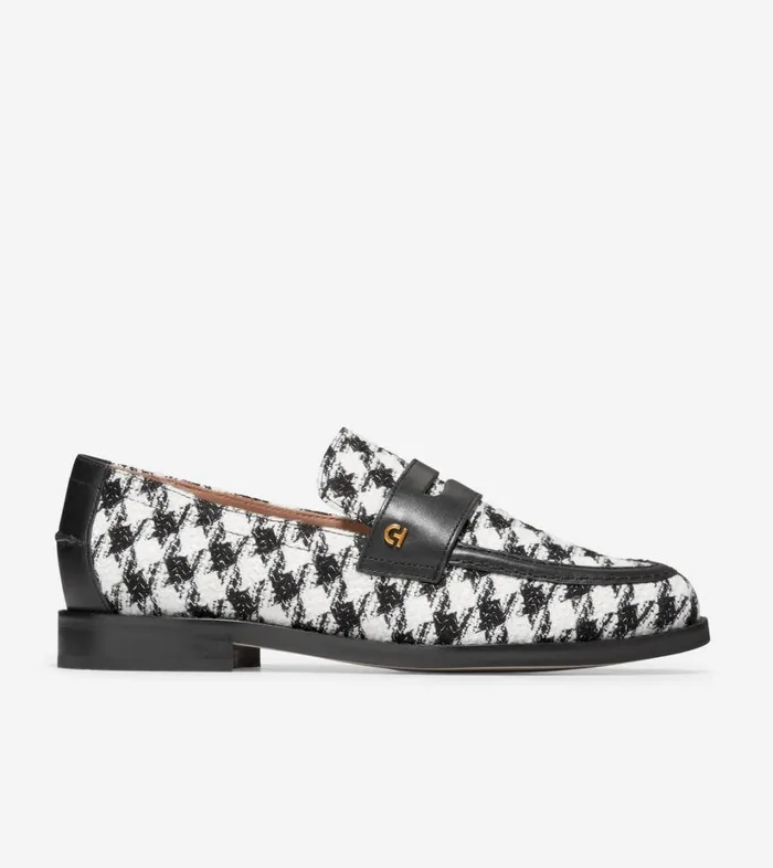 Flats and SlipOns Women Cole Haan Lux Pinch Penny Loafer Metallic Houndstooth Flats and SlipOns Women Cole Haan Lux Pinch Penny Loafer Metallic Houndstooth