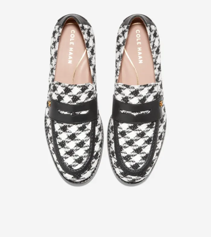 Flats and SlipOns Women Cole Haan Lux Pinch Penny Loafer Metallic Houndstooth Flats and SlipOns Women Cole Haan Lux Pinch Penny Loafer Metallic Houndstooth