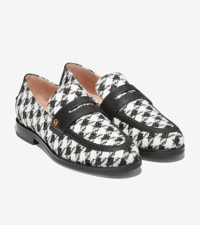 Flats and SlipOns Women Cole Haan Lux Pinch Penny Loafer Metallic Houndstooth Flats and SlipOns Women Cole Haan Lux Pinch Penny Loafer Metallic Houndstooth