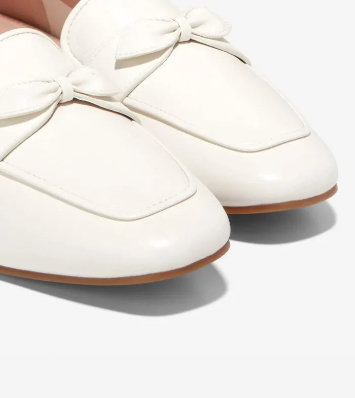 Flats and SlipOns Women Cole Haan York Bow Loafer Egret Leather Flats and SlipOns Women Cole Haan York Bow Loafer Egret Leather