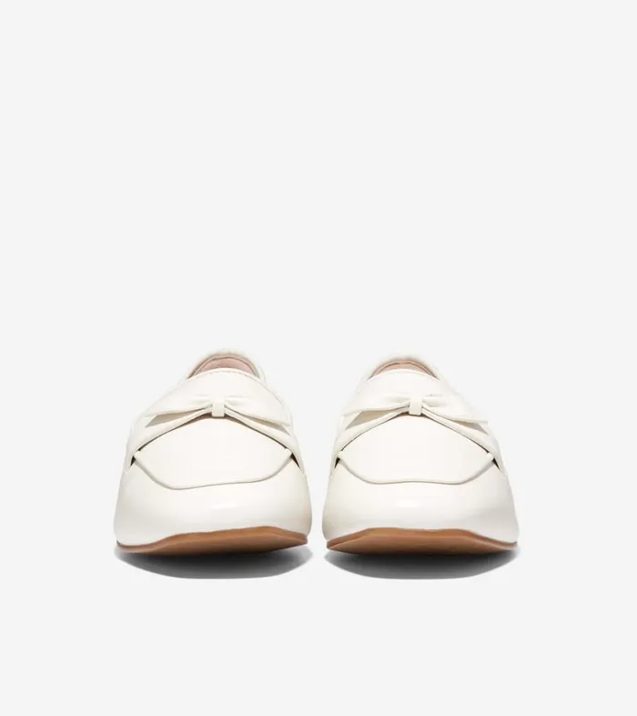 Flats and SlipOns Women Cole Haan York Bow Loafer Egret Leather Flats and SlipOns Women Cole Haan York Bow Loafer Egret Leather