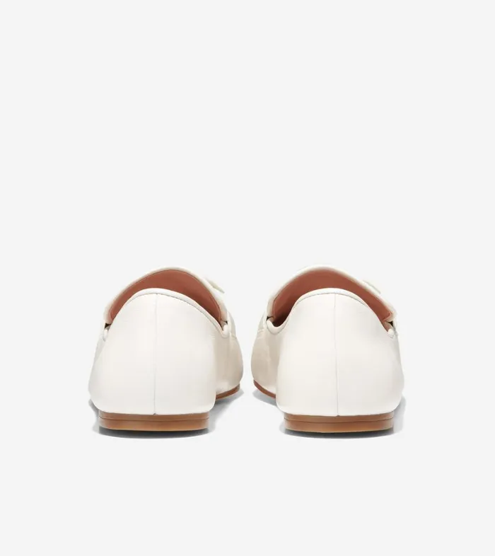 Flats and SlipOns Women Cole Haan York Bow Loafer Egret Leather Flats and SlipOns Women Cole Haan York Bow Loafer Egret Leather