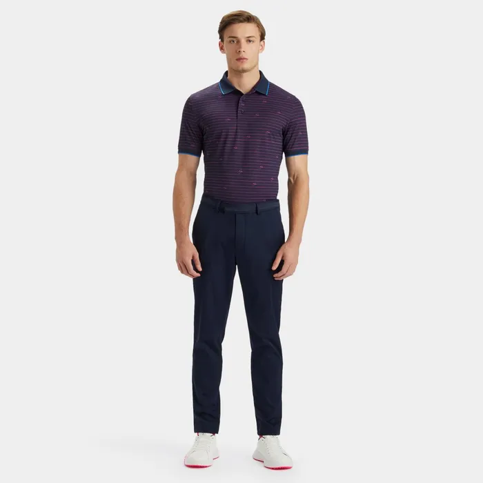 GFore Script Stripe Banded Sleeve Tech Piqu Polo Twilight Men GFORE Tops