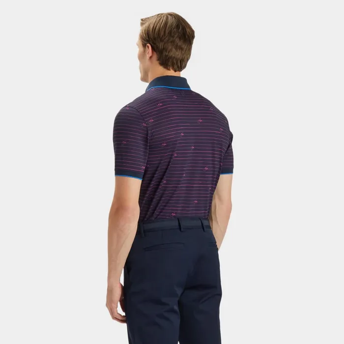 GFore Script Stripe Banded Sleeve Tech Piqu Polo Twilight Men GFORE Tops