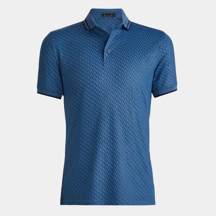 G Link Banded Sleeve Tech Jersey Polo Slate Men GFORE Tops