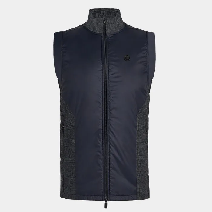 Glen Plaid Track Vest Onyx Men GFORE Outerwear