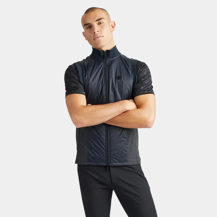 Glen Plaid Track Vest Onyx Men GFORE Outerwear