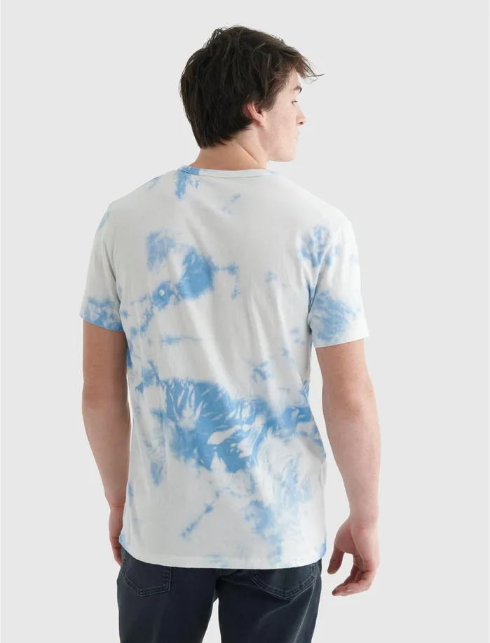 Graphic Tees Men Lucky Brand 8 Ball Tie Dye Tee Blue Tie Dye
