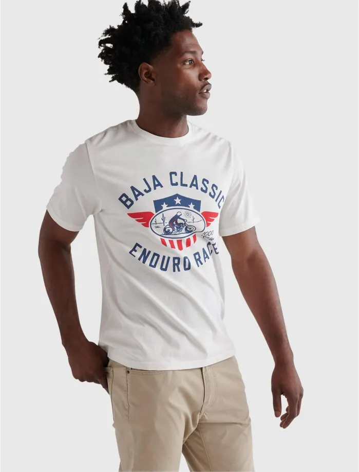 Graphic Tees Men Lucky Brand Baja Classic Tee Bright White