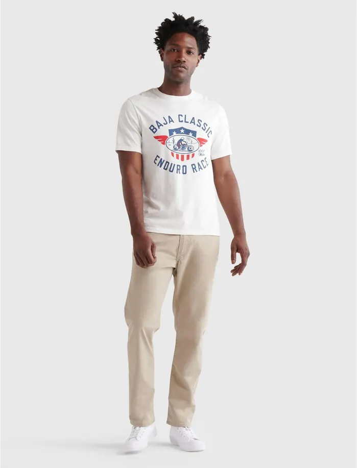 Graphic Tees Men Lucky Brand Baja Classic Tee Bright White