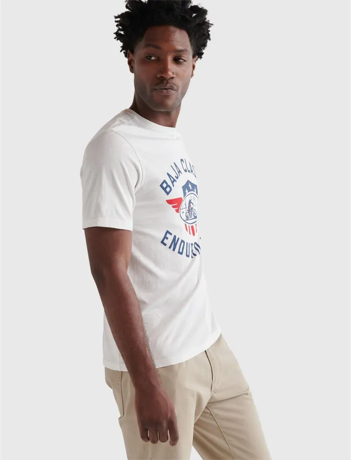 Graphic Tees Men Lucky Brand Baja Classic Tee Bright White