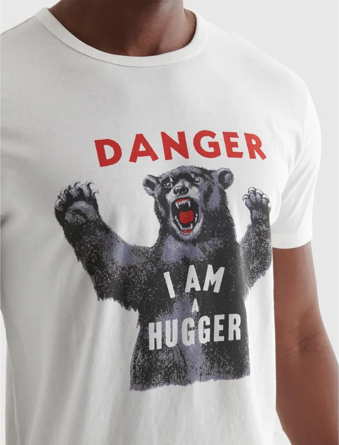 Graphic Tees Men Lucky Brand Bear Hugger Tee Marshmallow