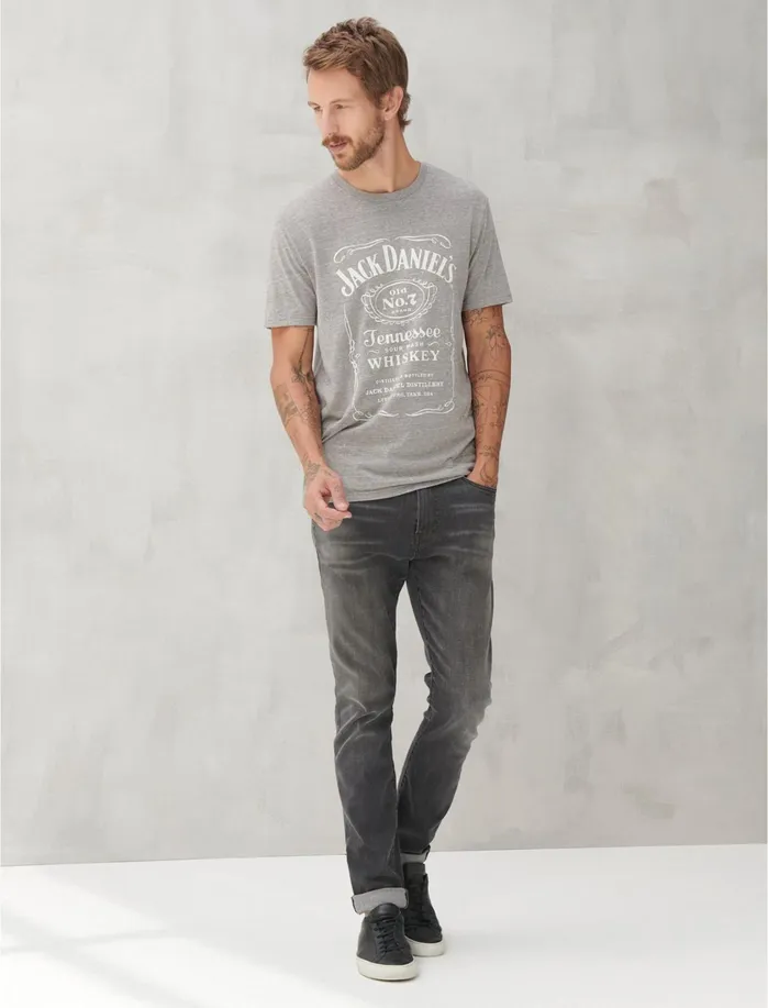 Graphic Tees Men Lucky Brand Black Jack Daniels Tee Grey