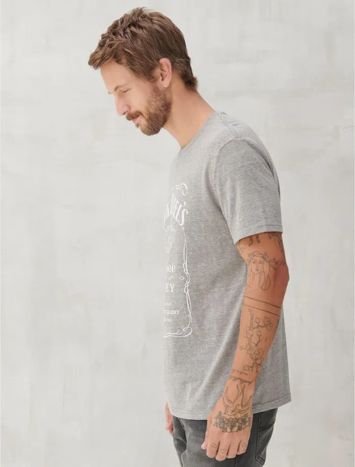 Graphic Tees Men Lucky Brand Black Jack Daniels Tee Grey
