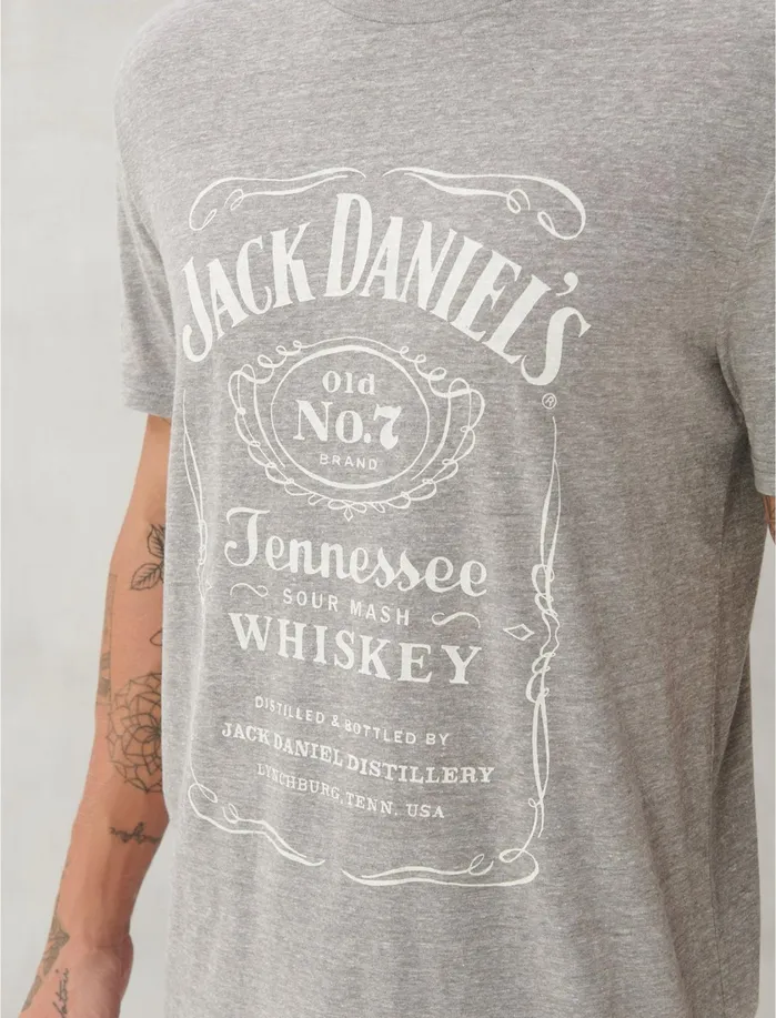 Graphic Tees Men Lucky Brand Black Jack Daniels Tee Grey
