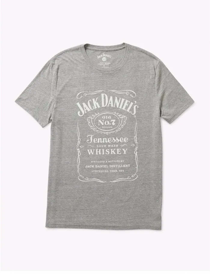 Graphic Tees Men Lucky Brand Black Jack Daniels Tee Grey