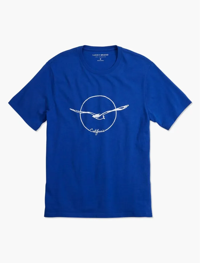 Graphic Tees Men Lucky Brand California Seagull Tee Surf The Web