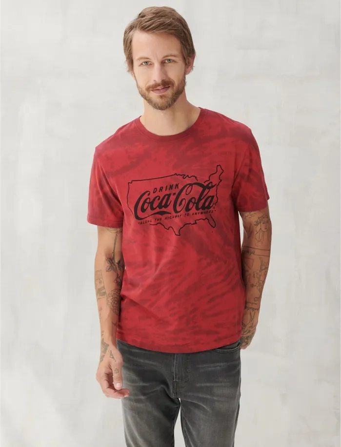 Graphic Tees Men Lucky Brand Coca Cola Tie Dye Tee Multi