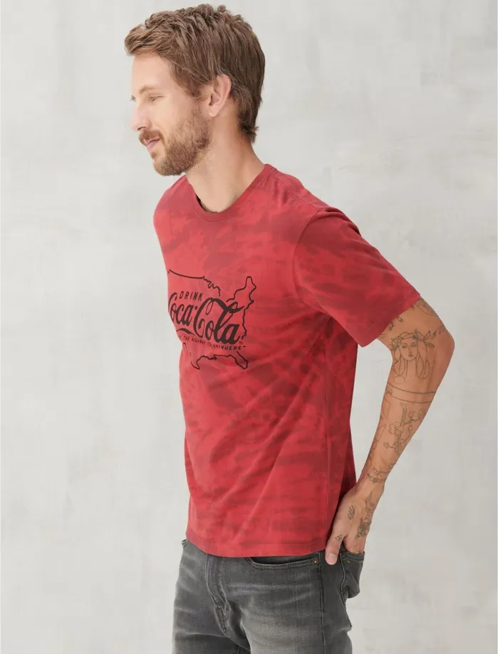 Graphic Tees Men Lucky Brand Coca Cola Tie Dye Tee Multi