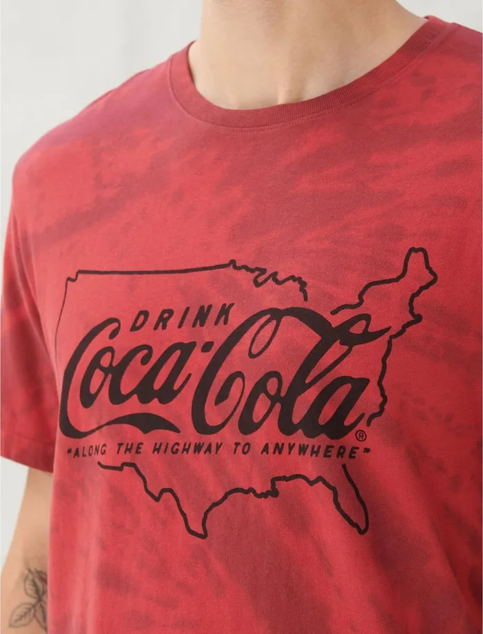 Graphic Tees Men Lucky Brand Coca Cola Tie Dye Tee Multi