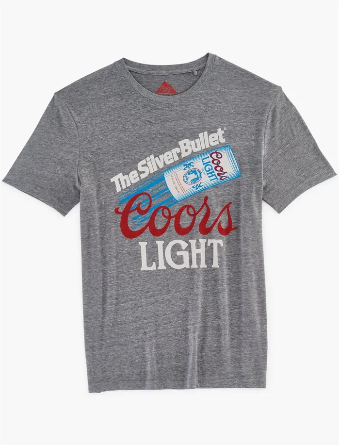 Graphic Tees Men Lucky Brand Coors Silver Bullet Tee Grey