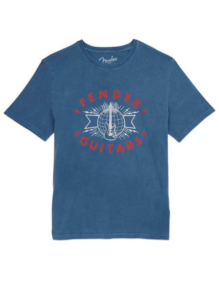 Graphic Tees Men Lucky Brand Fender Guitar Tees Bluestone