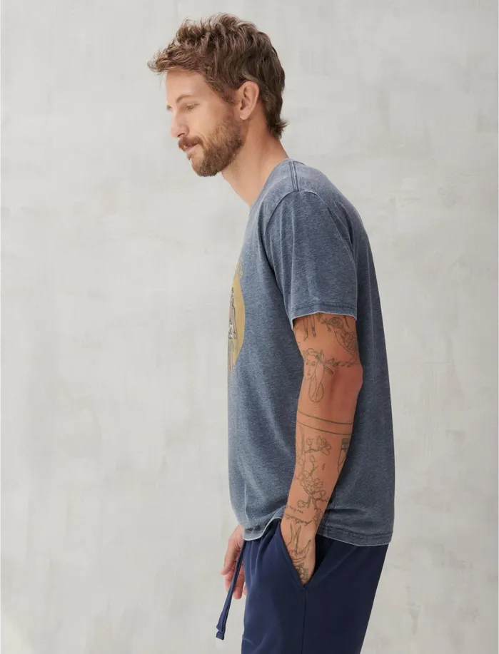 Graphic Tees Men Lucky Brand Fender Ukuleles American Navy