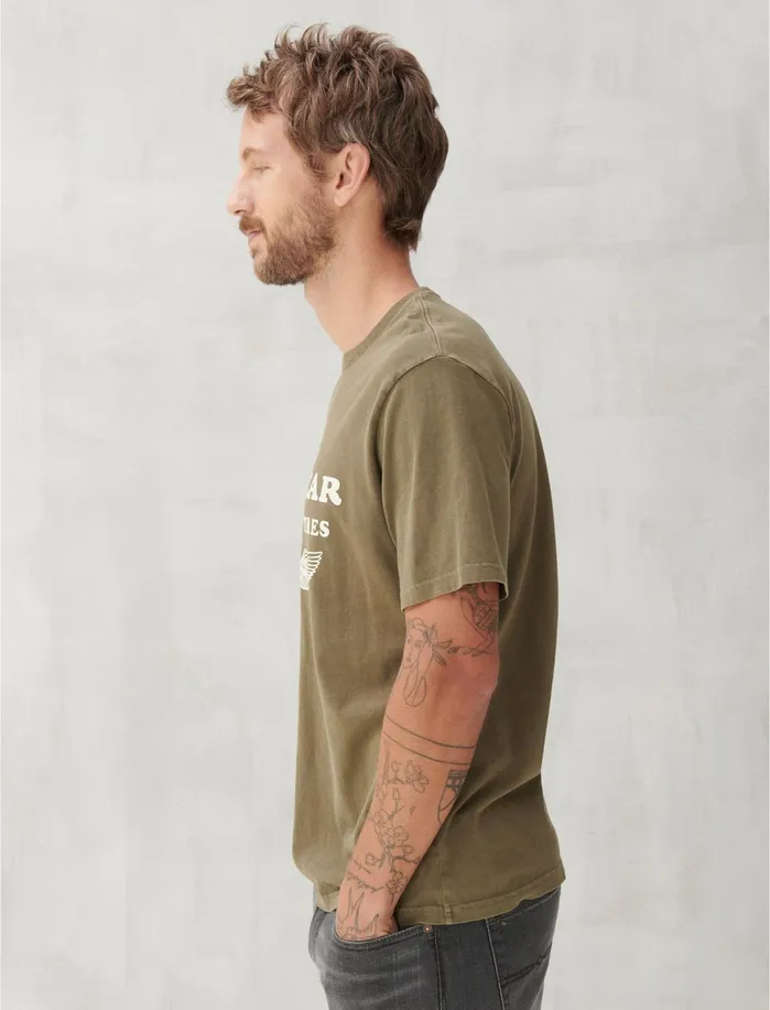 Graphic Tees Men Lucky Brand GOODYEAR WINGED WHEEL TEE Dusky Green