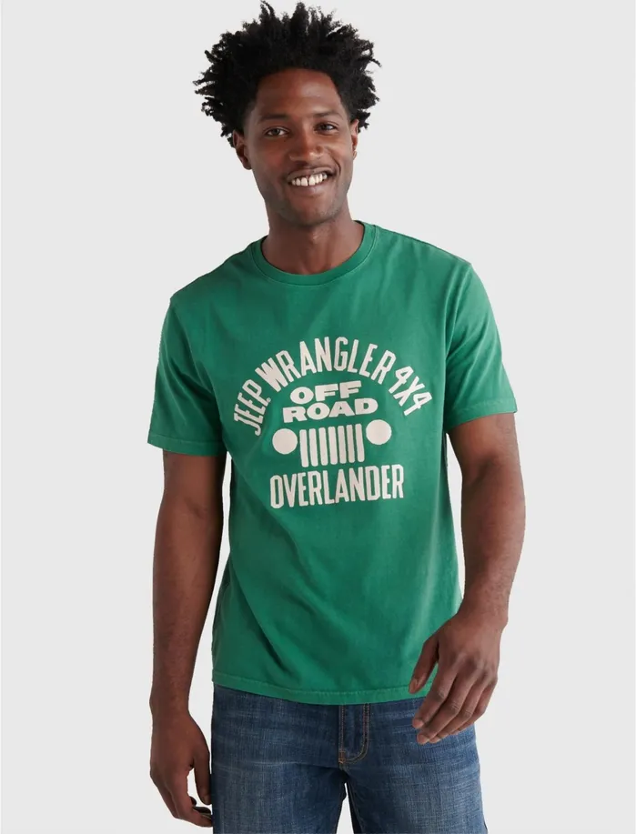 Graphic Tees Men Lucky Brand Jeep Wrangler Tee Hunter Green