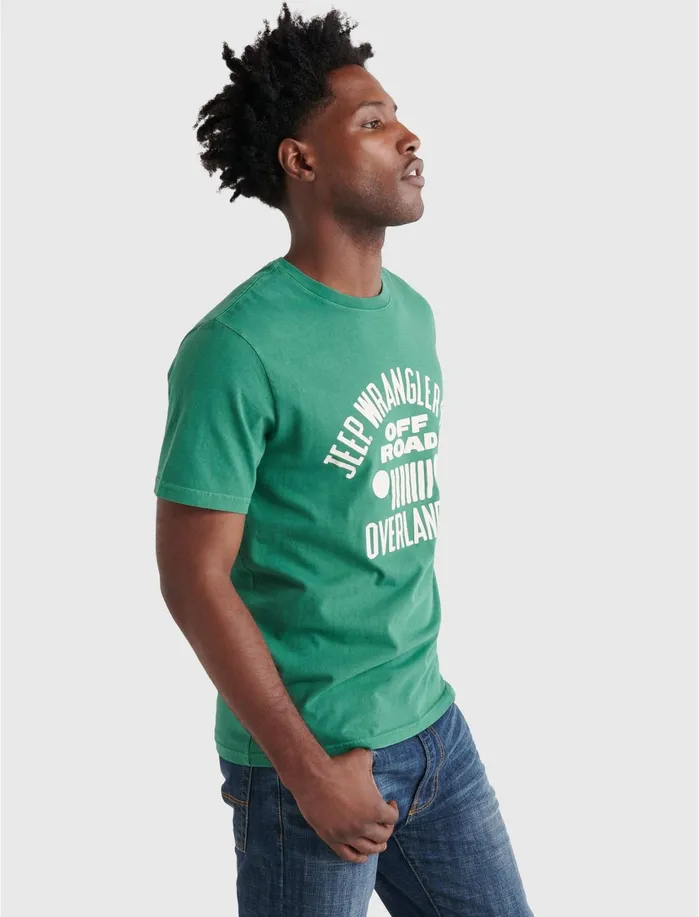 Graphic Tees Men Lucky Brand Jeep Wrangler Tee Hunter Green