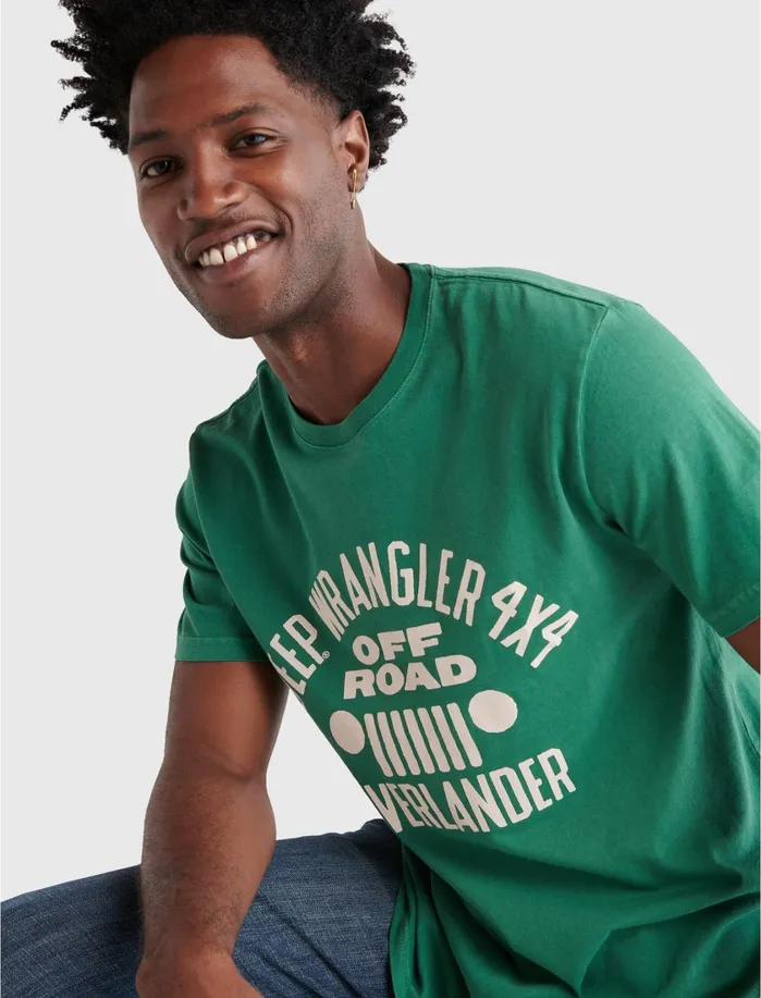 Graphic Tees Men Lucky Brand Jeep Wrangler Tee Hunter Green