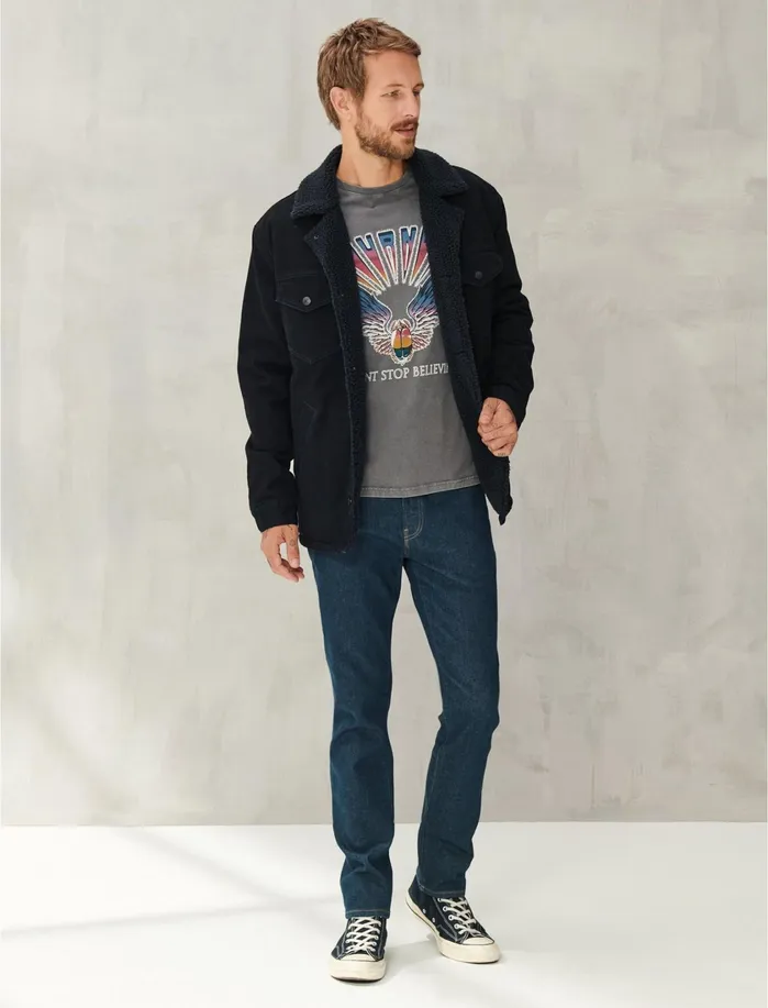 Graphic Tees Men Lucky Brand Journey Crest Tee Gargoyle