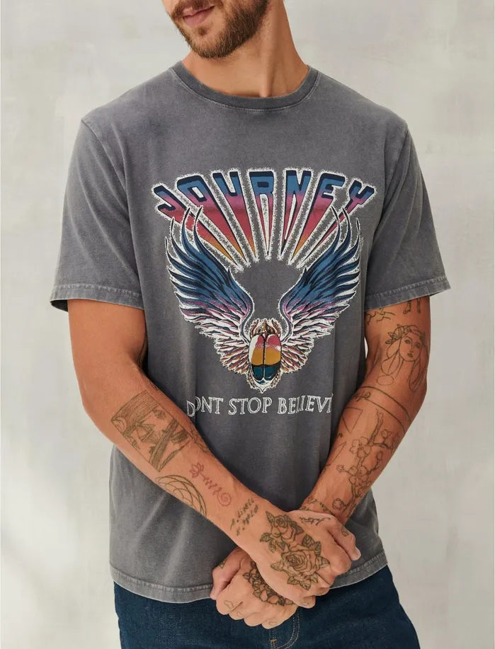 Graphic Tees Men Lucky Brand Journey Crest Tee Gargoyle