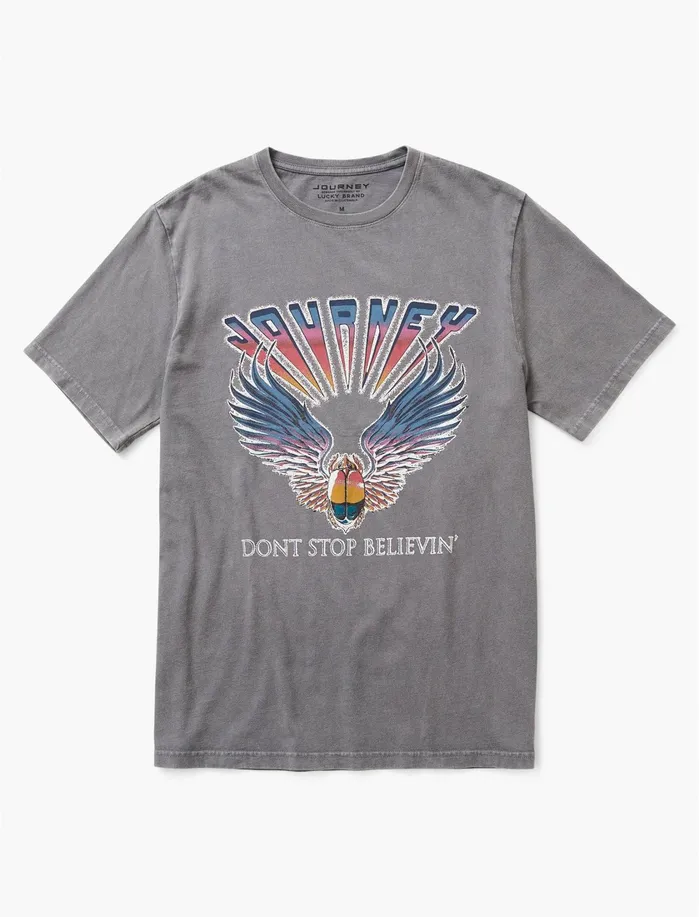 Graphic Tees Men Lucky Brand Journey Crest Tee Gargoyle