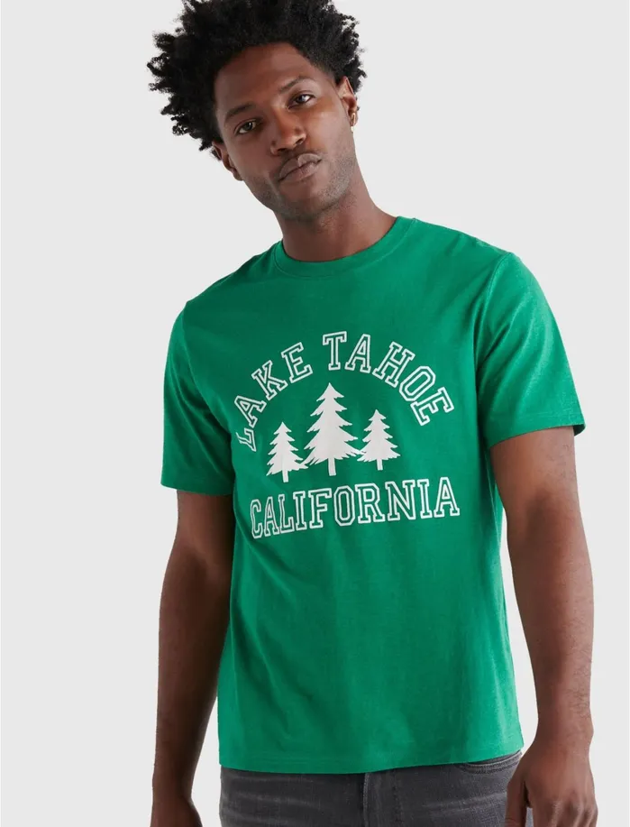 Graphic Tees Men Lucky Brand Lake Tahoe Tee Jelly Bean