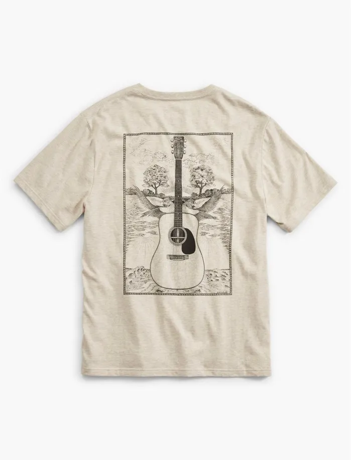 Graphic Tees Men Lucky Brand Martin Drawing Tee Oatmeal