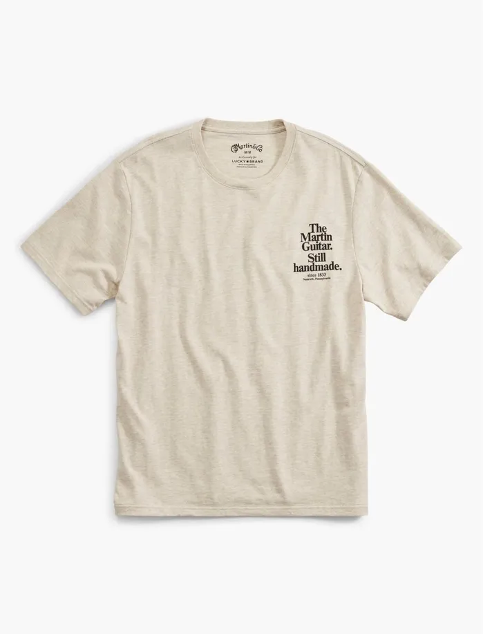 Graphic Tees Men Lucky Brand Martin Drawing Tee Oatmeal