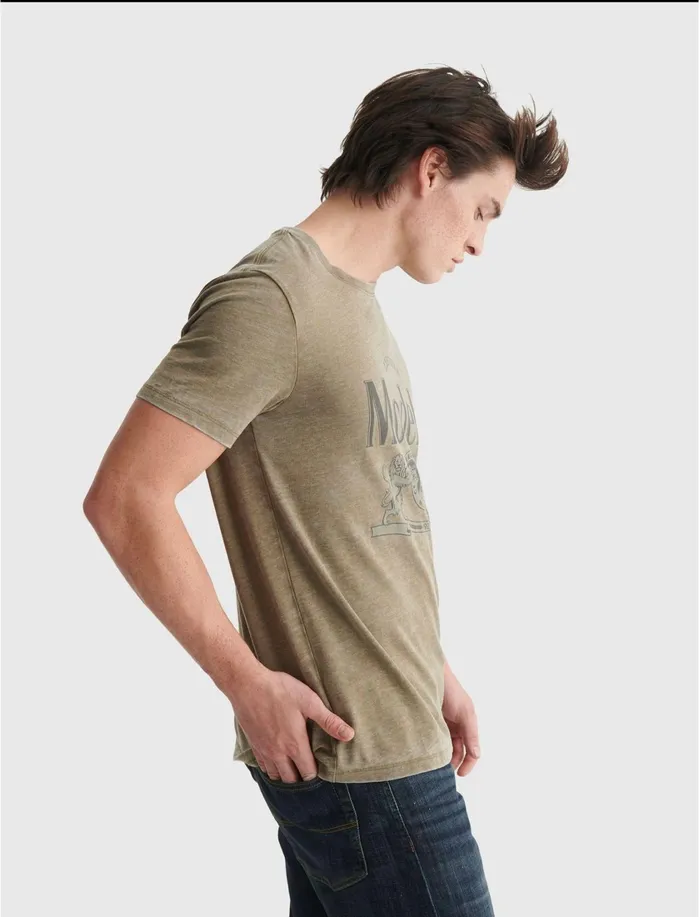 Graphic Tees Men Lucky Brand Modelo Crest Tee Dark Olive