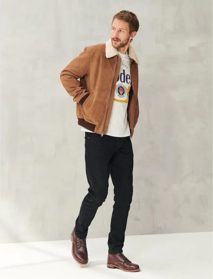 Graphic Tees Men Lucky Brand Modelo Label Bright White