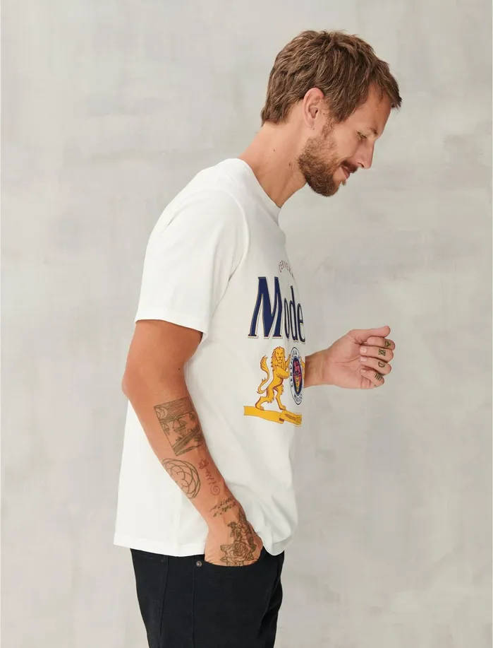 Graphic Tees Men Lucky Brand Modelo Label Bright White