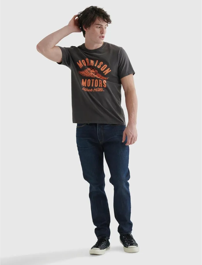 Graphic Tees Men Lucky Brand Morrison Motors Tee Raven