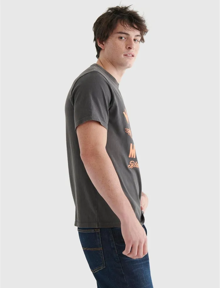 Graphic Tees Men Lucky Brand Morrison Motors Tee Raven