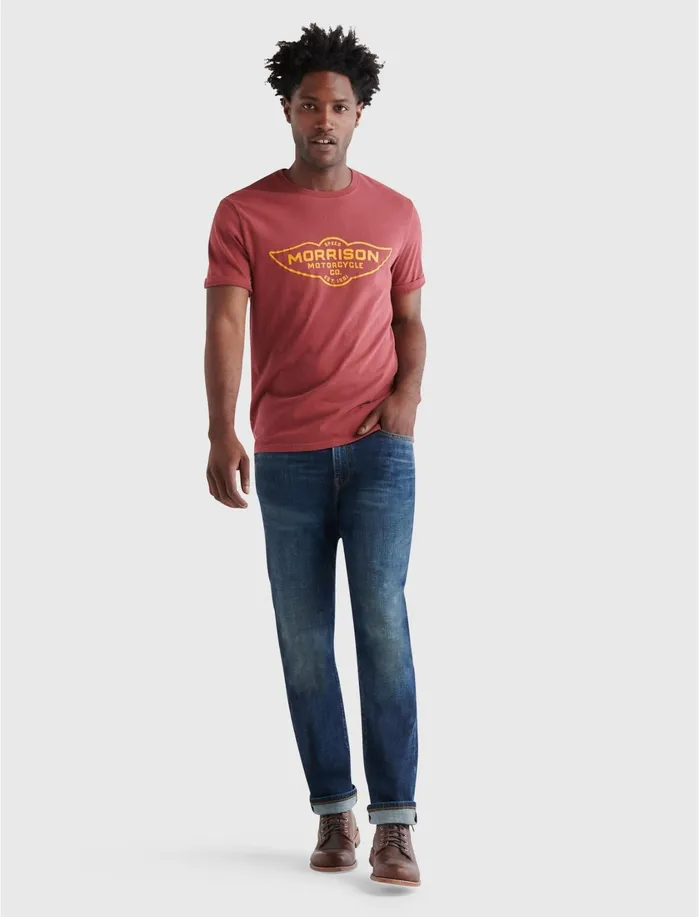 Graphic Tees Men Lucky Brand Morrison Motors Wing Tee Ruby Wine