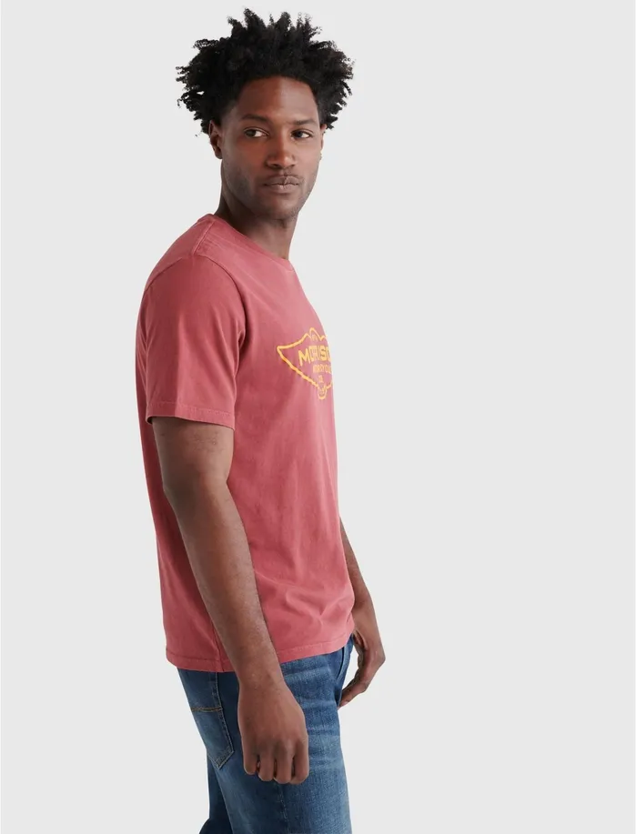 Graphic Tees Men Lucky Brand Morrison Motors Wing Tee Ruby Wine